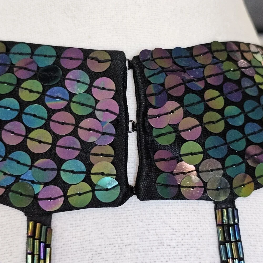 Vintage 90s Womens Sz 8 Mermaid Sequins‎ Sparkle Cocktail Dress Bodycon Sexy - Picture 12 of 15